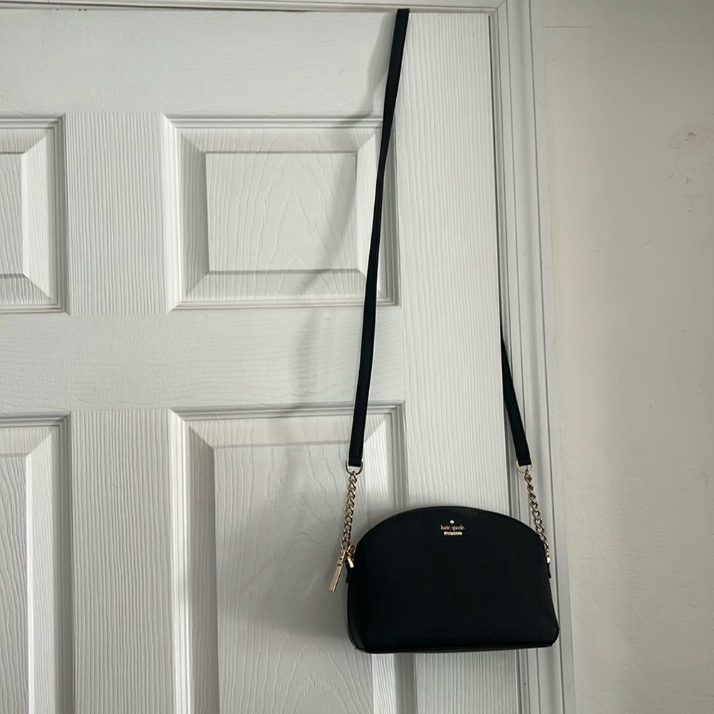 Kate Spade black and gold cross body purse
